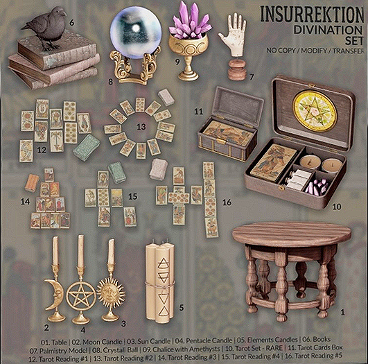 Second Life Marketplace - 11. [IK] Divination Set - Tarot Cards Box ...